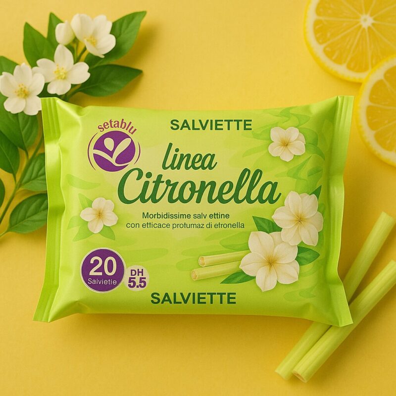 Présentoir de 12 (Soit 1,25€ le Blister) : Paquets de Lingettes Anti-Moustiques Citronnelle – Setablu