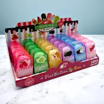 Présentoir de 24 (soit 1,22€ unité) : Baumes à Lèvres Fruit Ice Cream – YES LOVE – Image 5