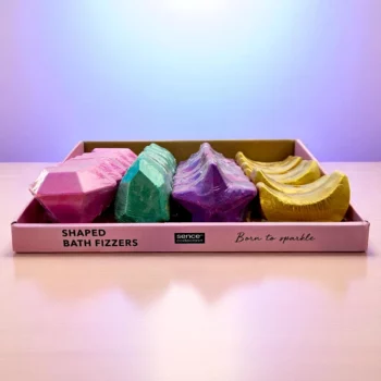 Présentoir de 24 (Soit 0,40€ Pièce) : Bombes de Bain Formes Célestes – Étoile, Lune & Gemmes Pailletées – Image 2