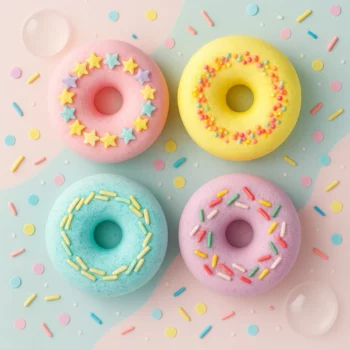 Lot de 10 (Soit 0,75€ Pièce) : Bombe de Bain DONUTS Colorés – POKHARA