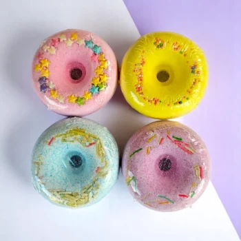 Lot de 10 (Soit 0,75€ Pièce) : Bombe de Bain DONUTS Colorés – POKHARA – Image 2