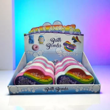 Présentoir de 12 (Soit 1€ Pièce) : Bombes de Bain Nuage Arc-en-Ciel – Effet Moussant et Coloré – Image 2
