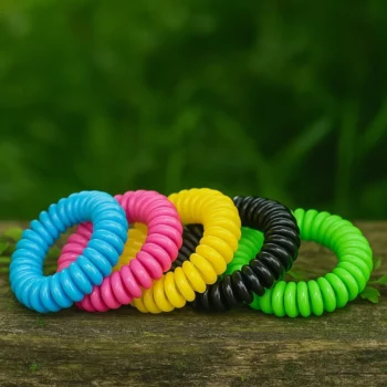 Présentoir de 24 (Soit 0,50€ le Blister) : Bracelets Anti-Moustiques à la Citronnelle – Coloris Assortis