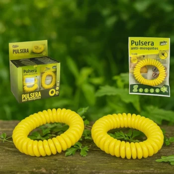 Présentoir de 24 (Soit 0,90€ le Blister) : Bracelets Anti-Moustiques Extensibles – Jaune – Durée 7-10 jours – Image 2