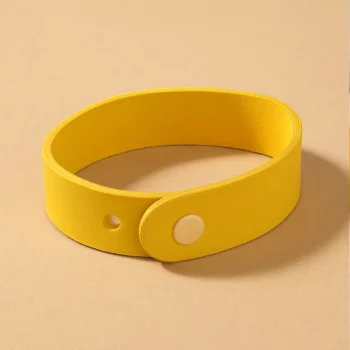Présentoir de 24 (Soit 0,40€ le Blister) : Bracelets Anti-Moustiques Ajustables – 21 cm – Jaune – Durée 7 à 10 jours