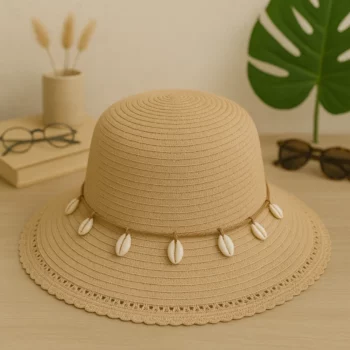 Mélange de 3 (soit 3,30€) Chapeaux d’Été avec Bandeau Coquillages – Mélange de Couleurs