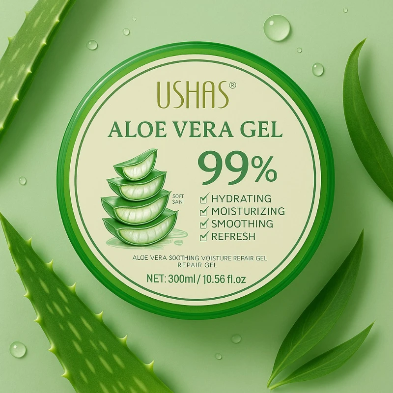 creme de corps ushas aloe vera Lot de 2 (2,30€ Pièce) : Gels Aloe Vera 99% – USHAS – 300 ml – Image 1