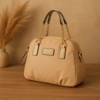 Sac à main Tissu avec Anses Chainettes BEIGE