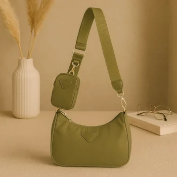 Sac à bandoulière Tissu avec Pochette assortie KAKI