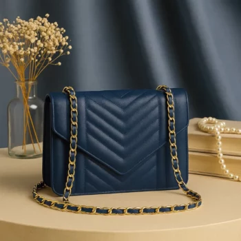 Sac à main Rigide à Rabat BLEU MARINE