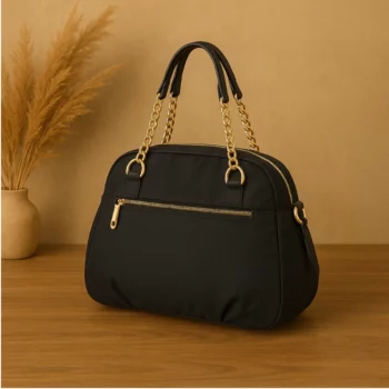 Sac à main Tissu avec Anses Chainettes JAUNE – Image 3