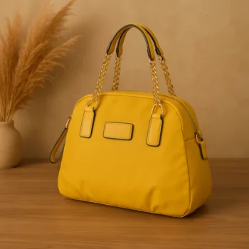 Sac à main Tissu avec Anses Chainettes JAUNE