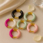 Lot de 10 (1,70€ la paire) : Mélange de Paires de Boucles d'Oreilles Multicolores –  Acier Inoxydable