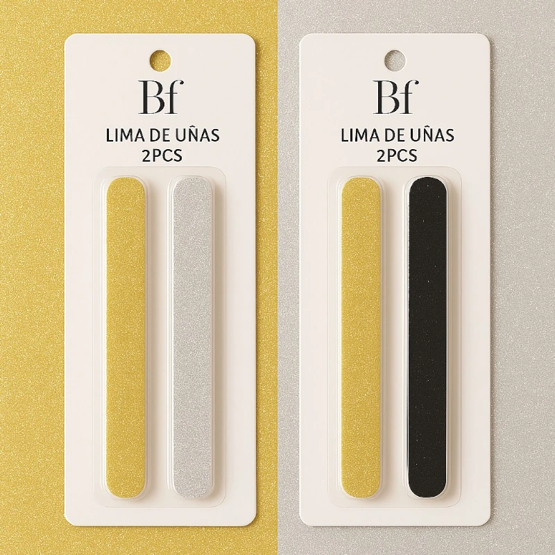 grossiste en onglerie lime à ongle 120-180 2 couleurs argent or 4 Pack de 12 Couleurs Mélangées (soit 0,98€ pièce) : 2 Limes pour Ongles DORÉ & ARGENTÉ - Beautiful Face – Image 1