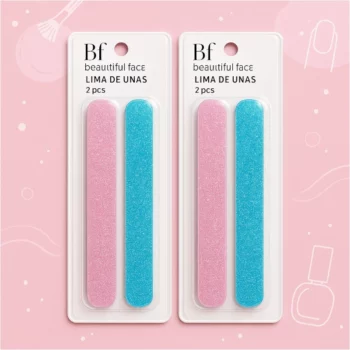 Pack de 12 Couleurs Mélangées (soit 0,98€ pièce) : 2 Limes pour Ongles ROSE & BLEU - Beautiful Face
