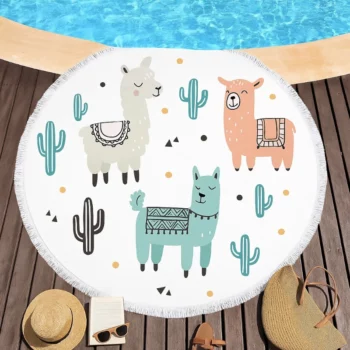 Mélange de 6 Motifs Variés (soit 4,50€) : Serviettes de Plage Rondes 150 cm – Image 2