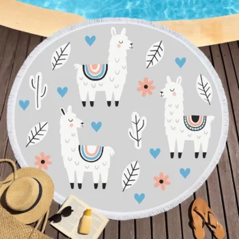 Mélange de 6 Motifs Variés (soit 4,50€) : Serviettes de Plage Rondes 150 cm – Image 5