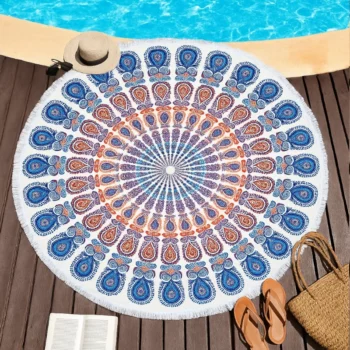 Mélange de 6 Motifs Variés (soit 4,50€) : Serviettes de Plage Rondes 150 cm – Image 10