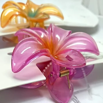 Carton de 12 (soit 1,25€ Le Coffret) : Pinces à Cheveux Fleur – 4 Couleurs Assorties (3 par Couleur) – Image 3