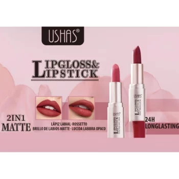 Présentoir de 24 (soit 1,35€ unité) : Rouge à Lèvres & Gloss 2.en.1  - USHAS – Image 4