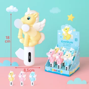 Lot de 12 (soit 1,10€ pièce) : Mini Ventilateurs Manuels – Modèle Licorne – Image 2