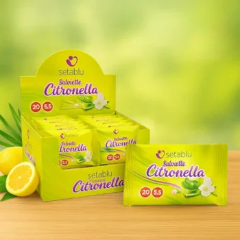 Présentoir de 12 (Soit 1,25€ le Blister) : Paquets de Lingettes Anti-Moustiques Citronnelle – Setablu – Image 2