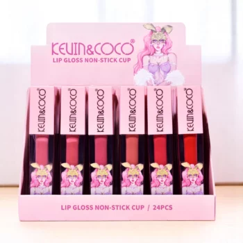 Présentoir de 24 (soit 1,50€ unité) : LIP GLOSS NON-STICK CUP – KEVIN & COCO – Image 4