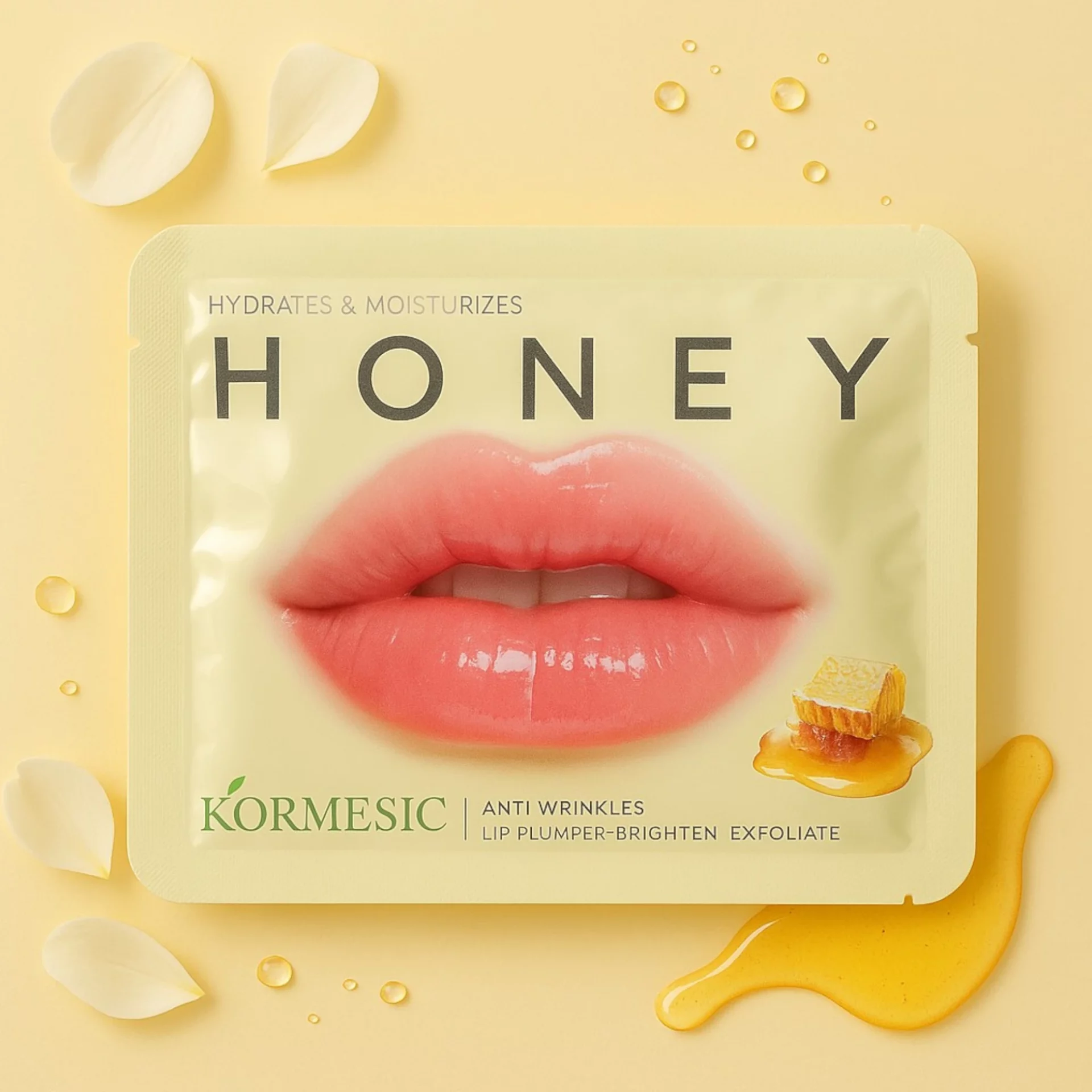 masque pour les lèvres kormesic miel Lot de 3 (0,75€ Pièce) : Masques Lèvres au Miel – KORMESIC – Image 1