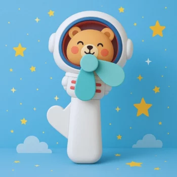 Lot de 24 (soit 0,60€ pièce) : Mini Ventilateurs Manuels – Modèle Astronaute Animal – Image 4