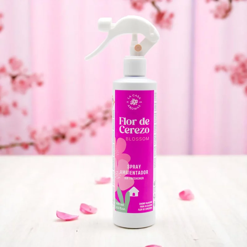Lot de 4 (2,30€ pièce) : Sprays d’Ambiance 300 ml – Fleur de Cerisier – La Casa de los Aromas
