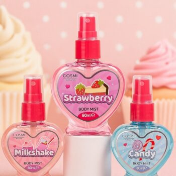 Présentoir de 24 (soit 1,80€ pièce) : Brumes Corporelles Pailletées – COSMI Milano – 80ml