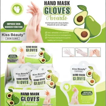 Lot de 10 (1,60€ unité) : Masques pour les mains à l’avocat - Kiss Beauty – Image 2