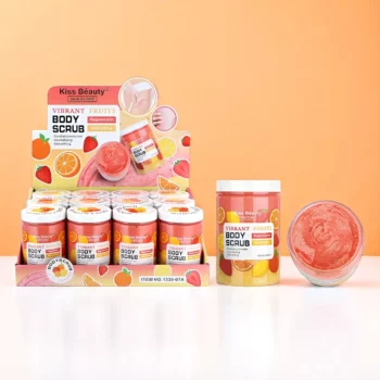 Présentoir de 12 (2,80€ unité) : Gommage corps régénérant & nourrissant - Kiss Beauty