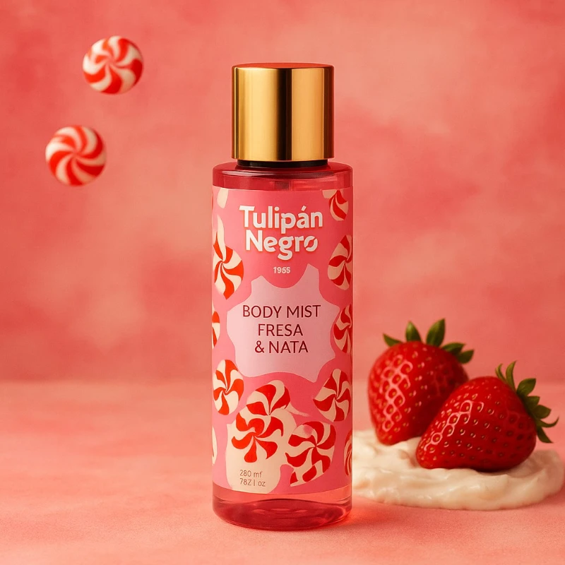 Lot de 6 (2,70€ Pièce) : Brumes Parfumées FRAISE & CRÈME 250ml – TULIPAN NEGRO