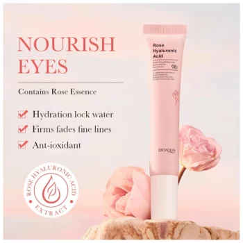 Lot de 5 (1,98€ Pièce) : Contours des Yeux Hydratants à l'Acide Hyaluronique et à la Rose 20 g – BIOAQUA – Image 2