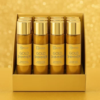 Lot de 12 (3,05€ Pièce) : Brumes Scintillantes GOLD SHIMMER MIST 150 ml – IDC Institute