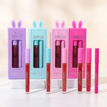 Présentoir de 10 (1,70€ le Set) : Set Gloss & Crayon pour lèvres HAPPY EASTER – Kevin & Coco