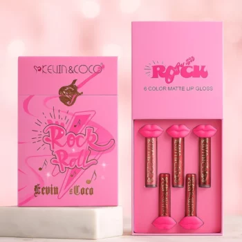Présentoir de 4 (4,75€ le Set) : Set 6 Gloss pour lèvres ROCK – Kevin & Coco
