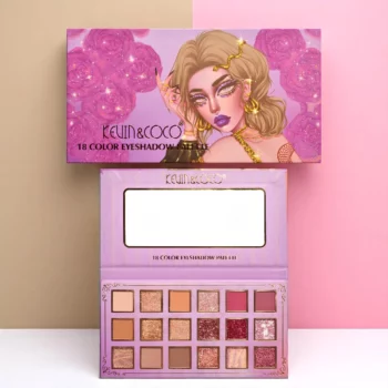 Lot de 6 (3,70€ Pièce) : PALETTE D'OMBRES À PAUPIÈRES 18 COULEURS – ROYAL GLAM – KEVIN & COCO – Image 2