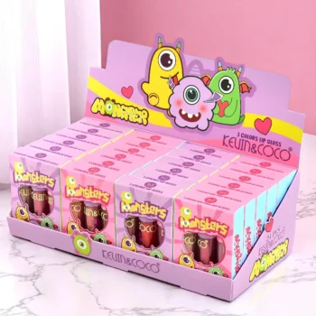 Présentoir de 24 : Set 3 Gloss pour lèvres MONSTER – Kevin & Coco – Image 3