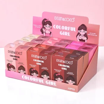 Présentoir de 12 (2,45€ le Set) : Set 2 Gloss pour lèvres COLORFUL GIRL – Kevin & Coco – Image 2
