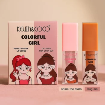 Présentoir de 12 (2,45€ le Set) : Set 2 Gloss pour lèvres COLORFUL GIRL – Kevin & Coco