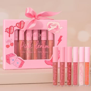 Présentoir de 6 (4,05€ le Set) : Set 6 Gloss pour lèvres PINK DENIM – Kevin & Coco