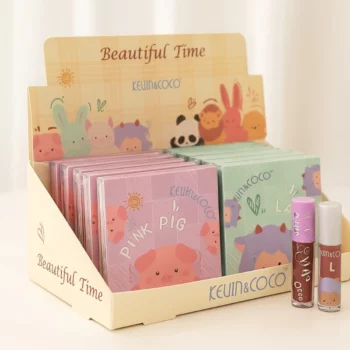 Présentoir de 12 (2,90€ Pièce) : Fard à joues & Gloss à lèvres BEAUTIFUL TIME – Kevin & Coco