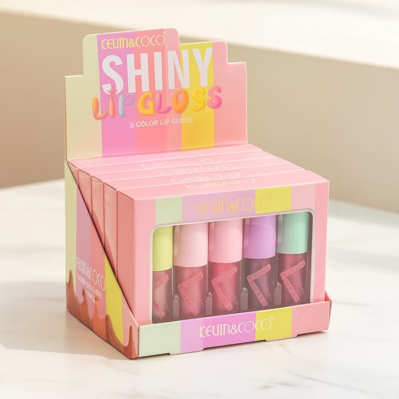Présentoir de 6 (4€ le Set) : Set 5 Gloss à lèvres SHINNY – Kevin & Coco