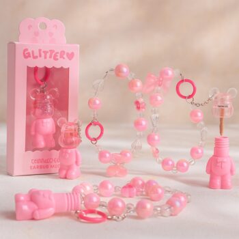 Présentoir de 12 (2,70€ Pièce) : Gloss pour lèvres OURSON attaché au bracelet – Kevin & Coco