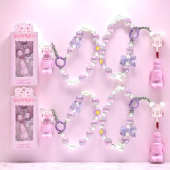 Présentoir de 12 (2,40€ Pièce) : Gloss pour lèvres OURSON attaché au bracelet – Kevin & Coco – Image 2
