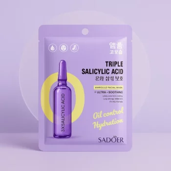 Lot de 6 (0,70€ unité) : Masques Visage à l’Acide Salicylique en Ampoule – Sadoer