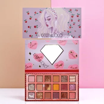 Lot de 4 (3,70€ Pièce) : PALETTE D'OMBRES À PAUPIÈRES 18 COULEURS – CHERRY ROMANCE – KEVIN & COCO – Image 3