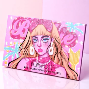 Lot de 4 (5,25€ Pièce) : PALETTE D’OMBRES À PAUPIÈRES 40 COULEURS – GLITTER STAR PINK – KEVIN & COCO – Image 3